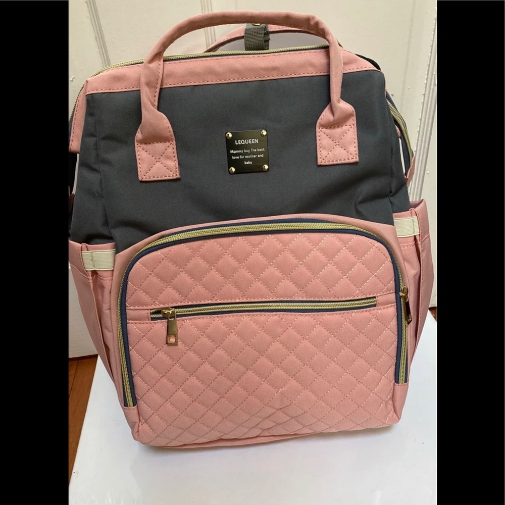 large pink diaper bag